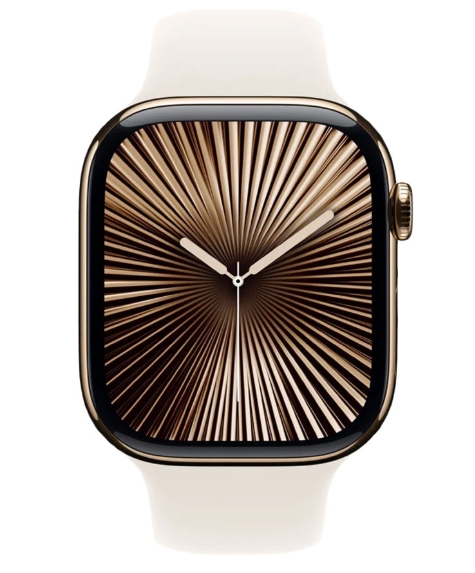 умные часы apple watch s10 42 mm gold titanium case starlight sport band s/m (mx063)