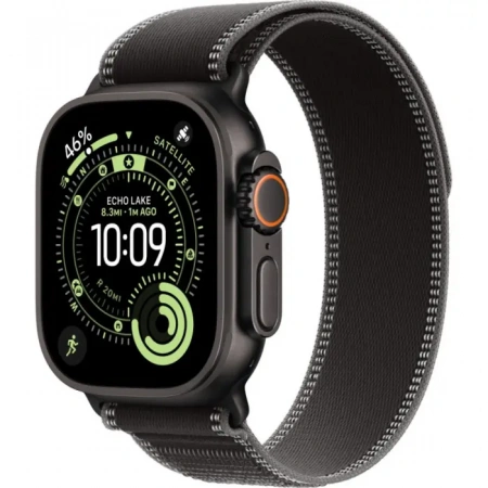 умные часы apple watch ultra 3 49 black titanium case with m/l black/charcoal trail loop