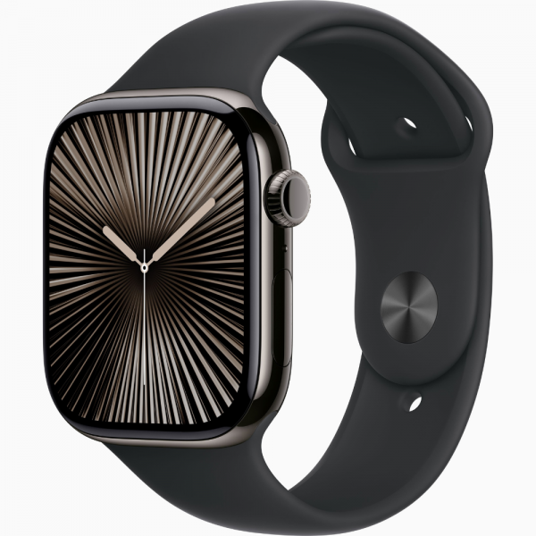 Умные часы Apple Watch S10 42 mm Slate Titanium Case Black Sport Band S/M (MWXG3) LTE