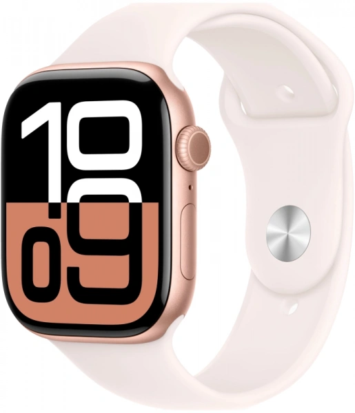 умные часы apple watch s10 46 mm rose gold aluminum case sport band m/l