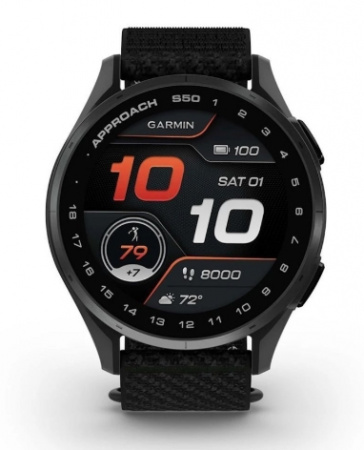 умные часы watch garmin approach s50 43 black with black nylon