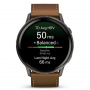 умные часы watch garmin venu 4 45 mm slate black leather brown 010-03014-03