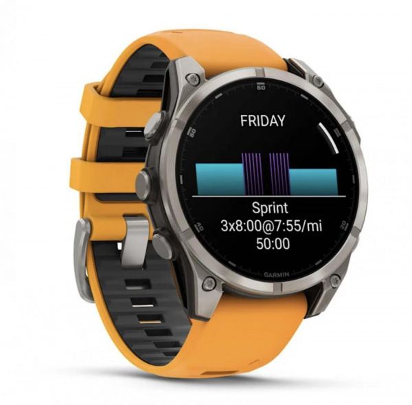 умные часы watch garmin fenix 8 51 amoled sapphire titanium spark orange 010-02905-53
