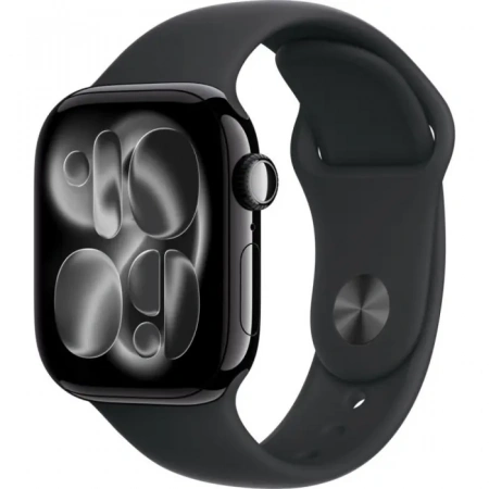 умные часы apple watch s11 42 mm jet black aluminum case with black sport band s/m