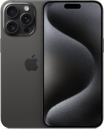смартфон apple iphone 15 pro 256 гб, black titanium (nano-sim + esim)