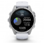 умные часы watch garmin fenix 8 43 amoled silver with whitestone silicone