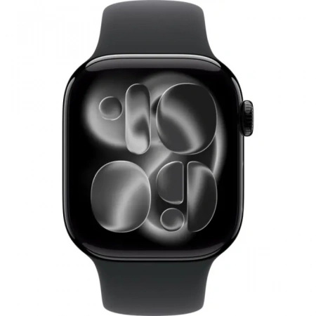 умные часы apple watch s11 42 mm jet black aluminum case with black sport band s/m