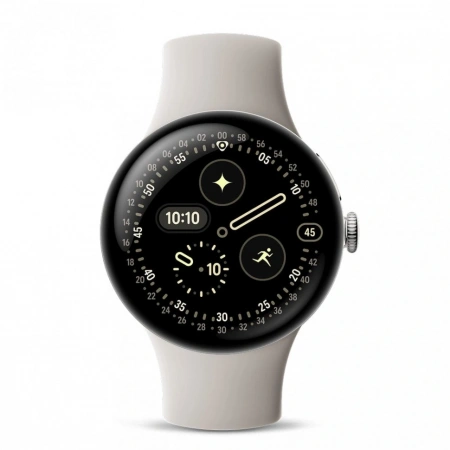 pixel watch 4 45 wi-fi polished silver/porcelain active band