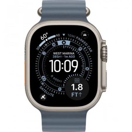 умные часы apple watch ultra 3 49 natural titanium case with anchor blue ocean band