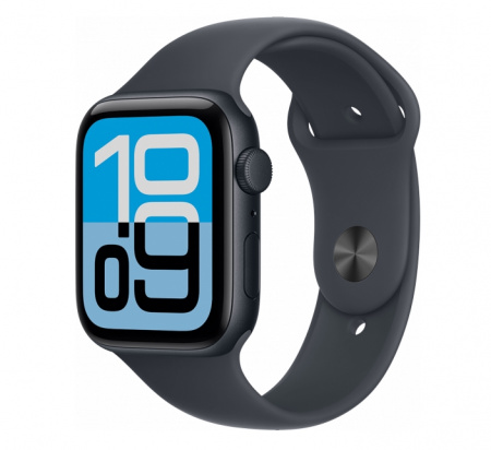 умные часы apple watch se 3 44mm (2025) midnight aluminum case with sport band midnight m/l