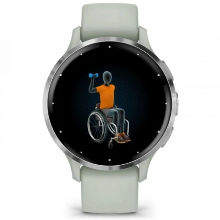 умные часы watch garmin venu 3s silver stainless sage grey 010-02785-51