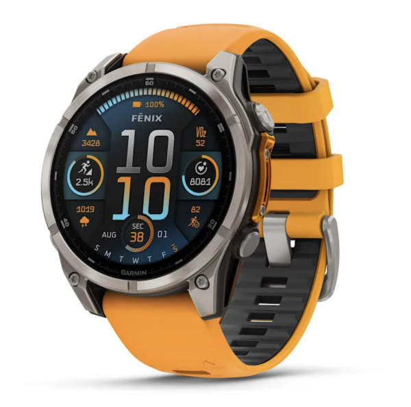 Умные часы Watch Garmin Fenix 8 51 Amoled Sapphire Titanium Spark Orange 010-02905-53