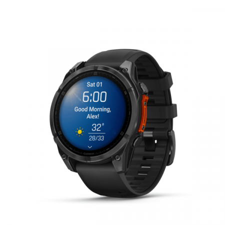 умные часы watch garmin fenix 8 47 amoled slate gray with black silicone 010-02904-00