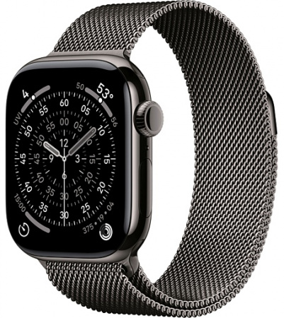 умные часы apple watch s11 46mm slate titanium case with milanese loop slate m/l