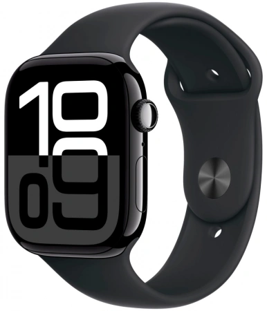 умные часы apple watch s10 46 mm jet black aluminum case sport band m/l