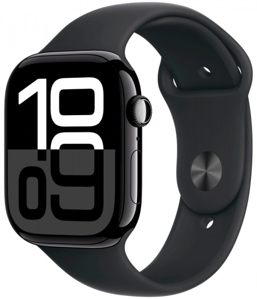 умные часы apple watch s10 46 mm jet black aluminum case sport band m/l