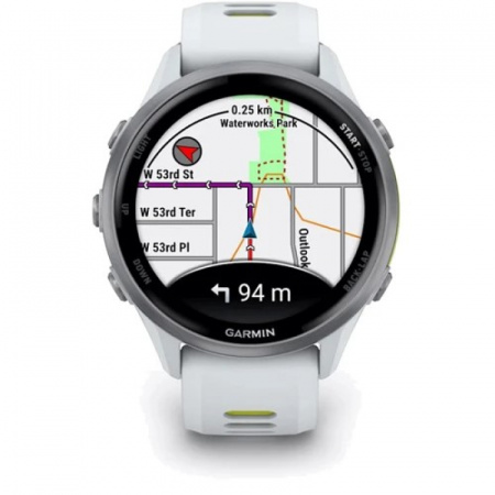 умные часы watch garmin forerunner 970 47mm titanium whitestone/yellow 010-02969-61
