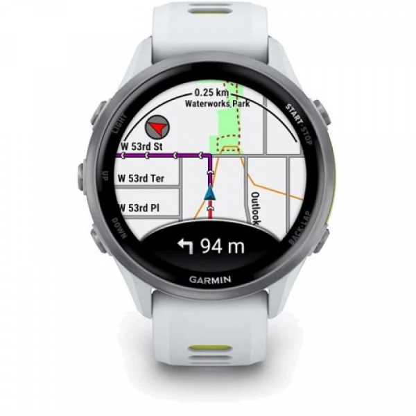 умные часы watch garmin forerunner 970 47mm titanium whitestone/yellow 010-02969-61